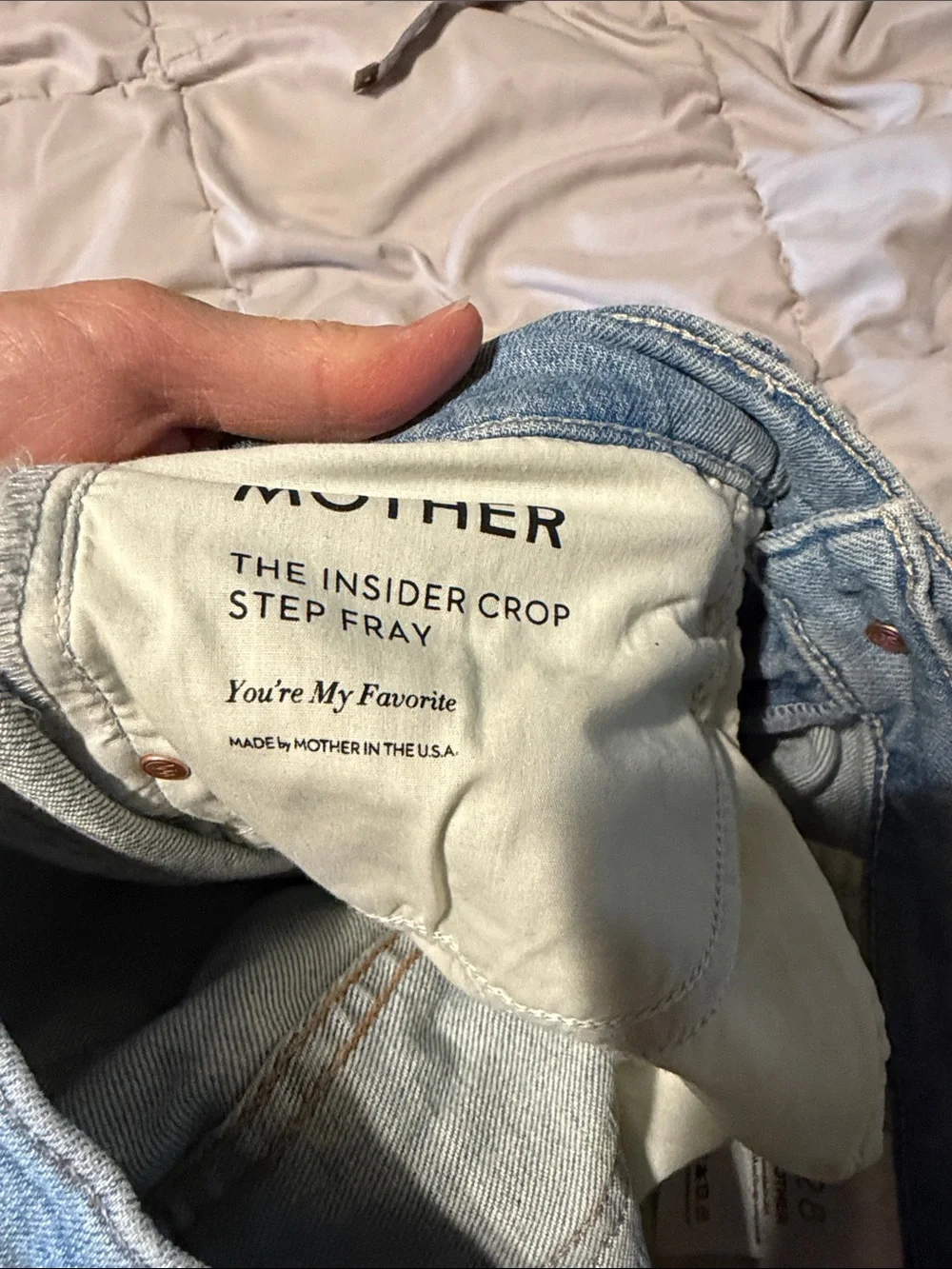 MOTHER Insider High Rise Crop Straight Step Jeans